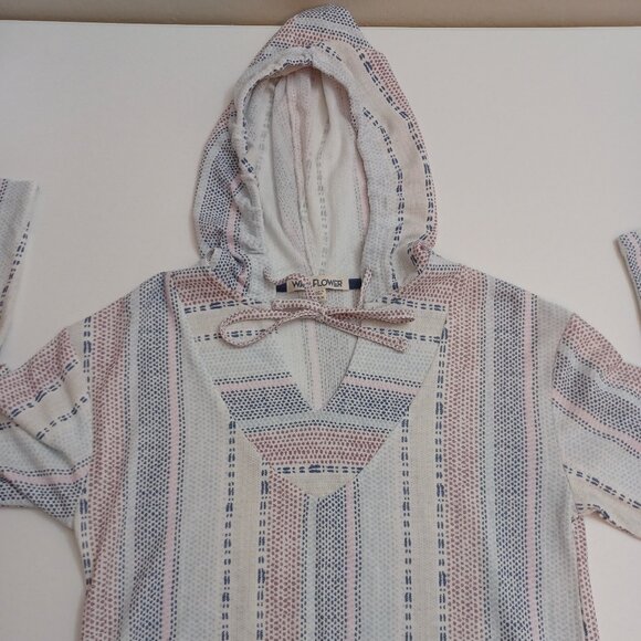 Wallflower Womens Poncho Southwestern California Surfer Style Hoodie Size Medium - Picture 3 of 7